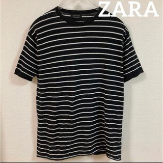 ザラ(ZARA)のZARA メンズサマーニット　ボーダーサマーニット　シンプルニット(ニット/セーター)