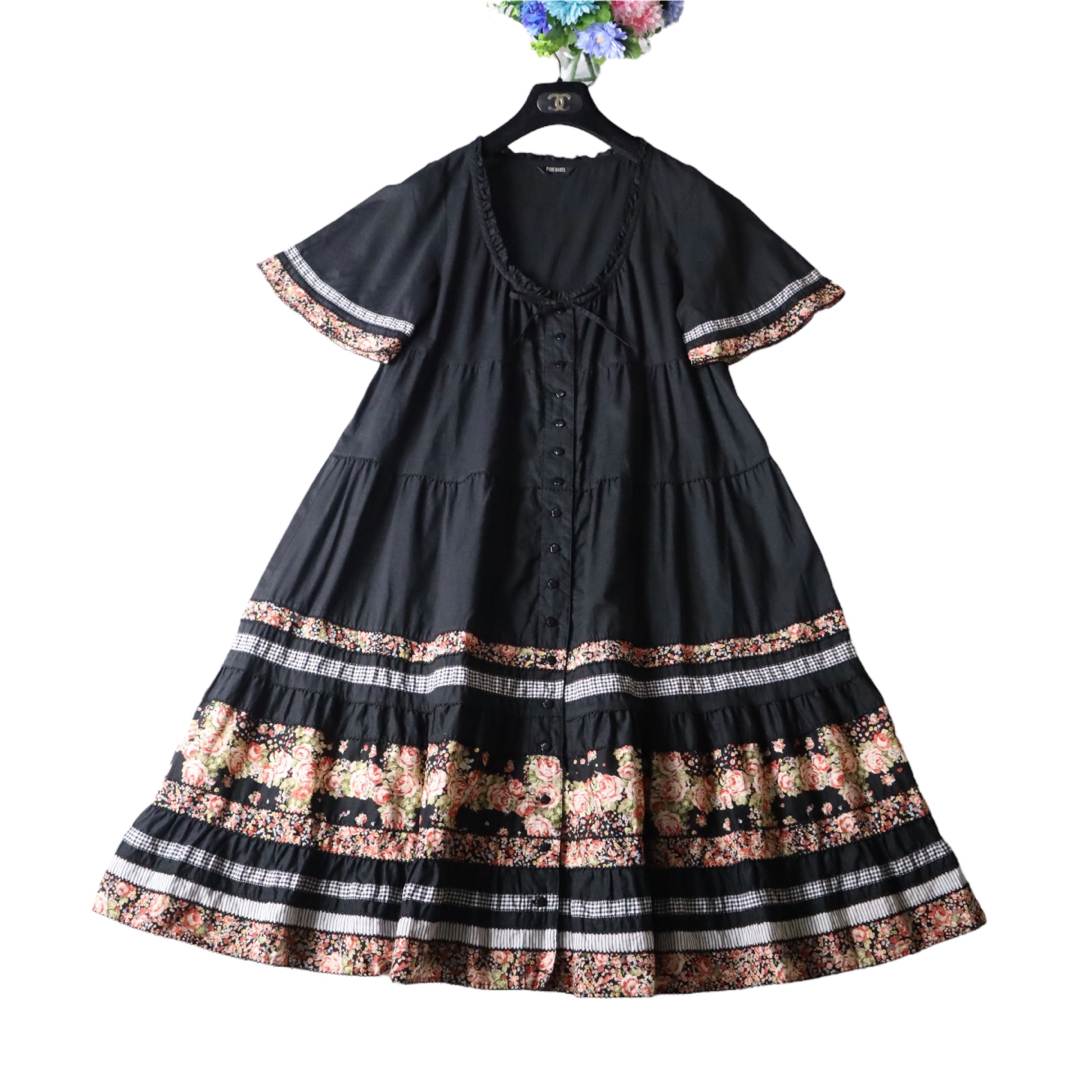 極美品】PINK HOUSE ピンクハウス ピコフリルティアードワンピース-