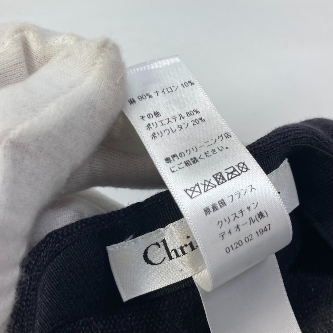 ディオール Dior ロゴ 92ETD910A180 帽子 ベレー帽 麻 ブラック 美品 8
