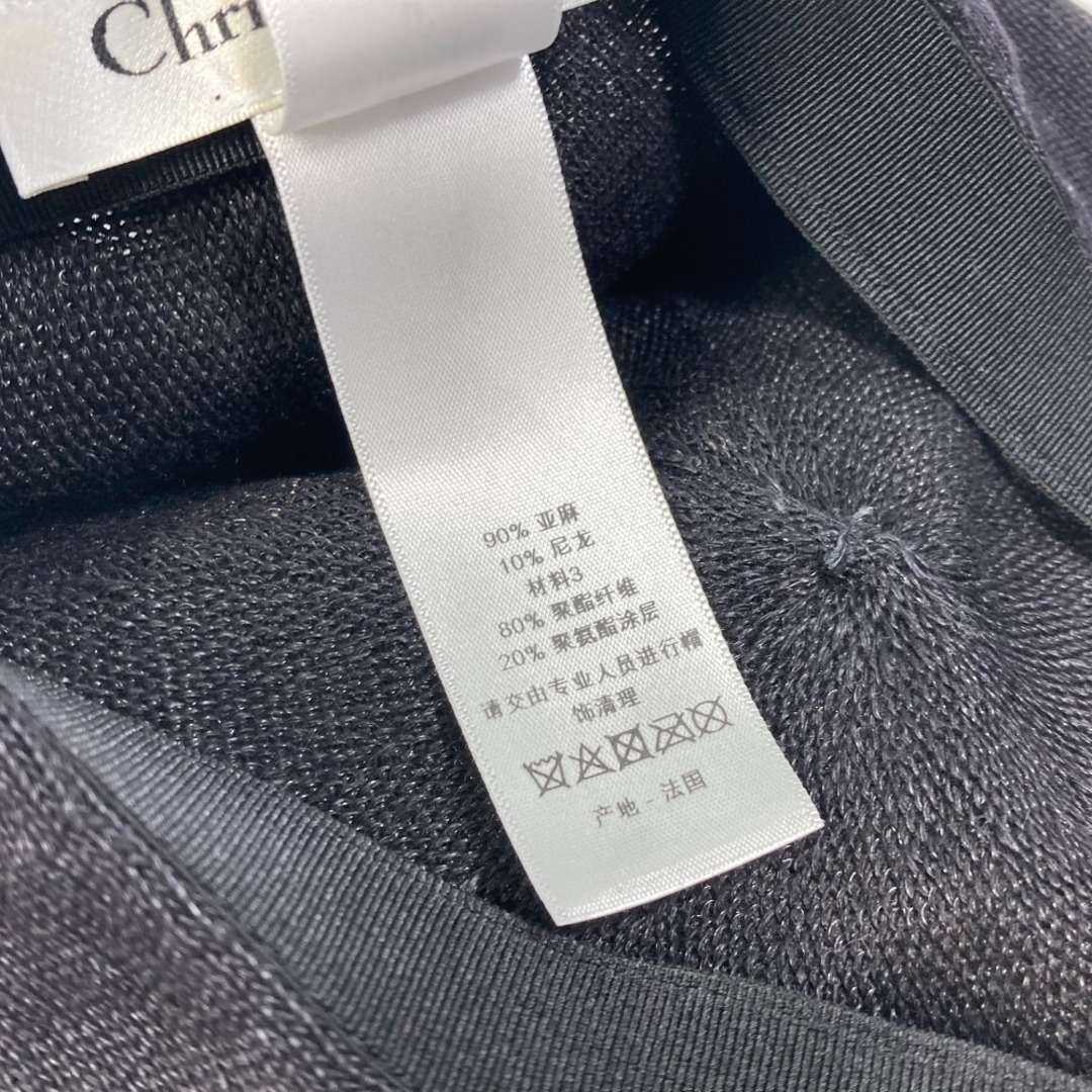 ディオール Dior ロゴ 92ETD910A180 帽子 ベレー帽 麻 ブラック 美品 9