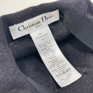 ディオール Dior ロゴ 92ETD910A180 帽子 ベレー帽 麻 ブラック 美品