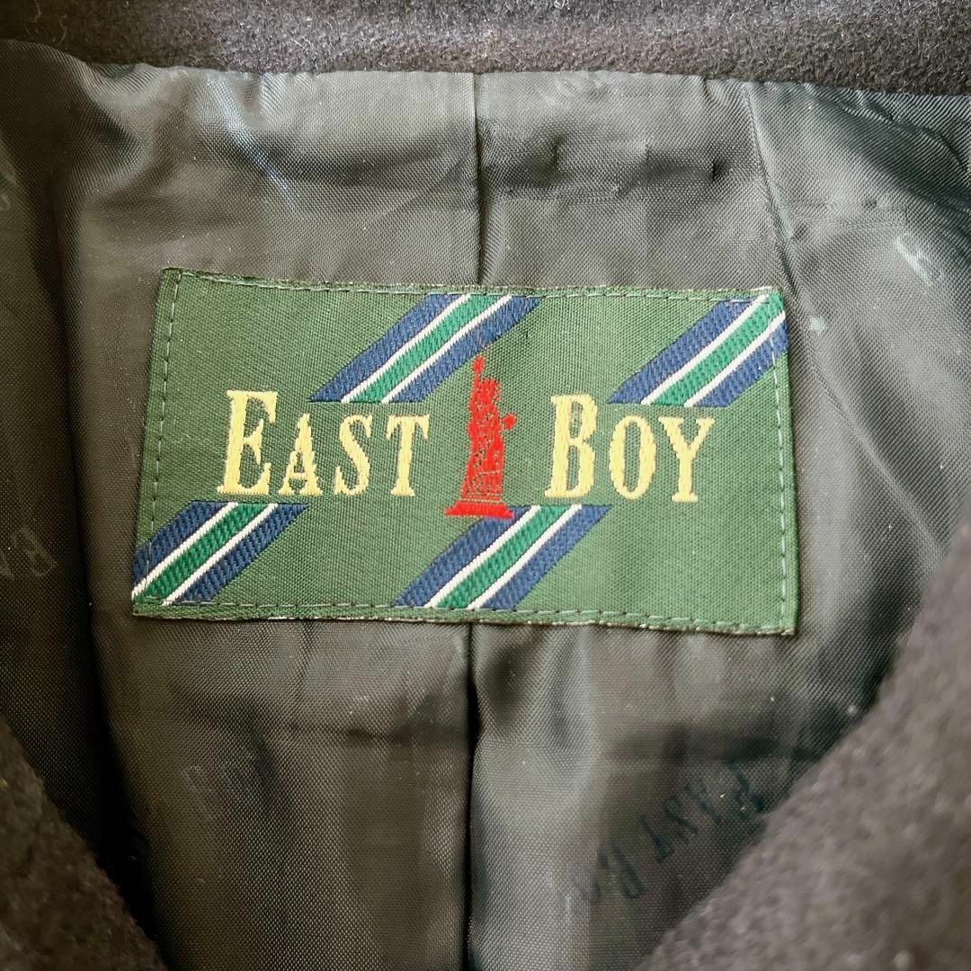 EAST BOY  ピーコート　ネイビー　襟　ロゴ刺繍　サイズ9