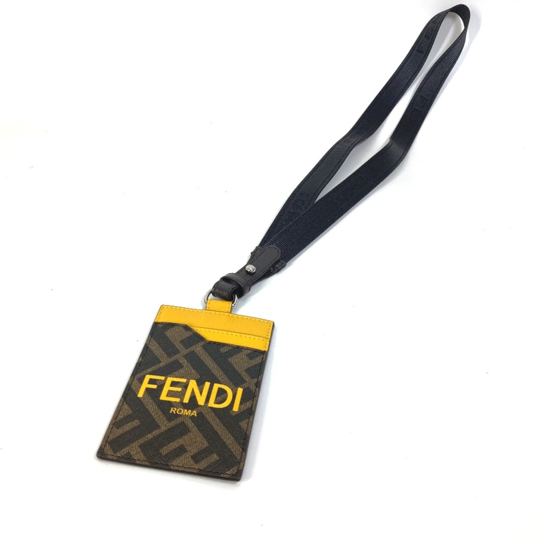 フェンディ FENDI ロゴ ズッカ 7M0335 FENDICARD HOLDER WITH STRAP ショルダーストラップ付 パスケース カードケース レザー ブラウン 未使用