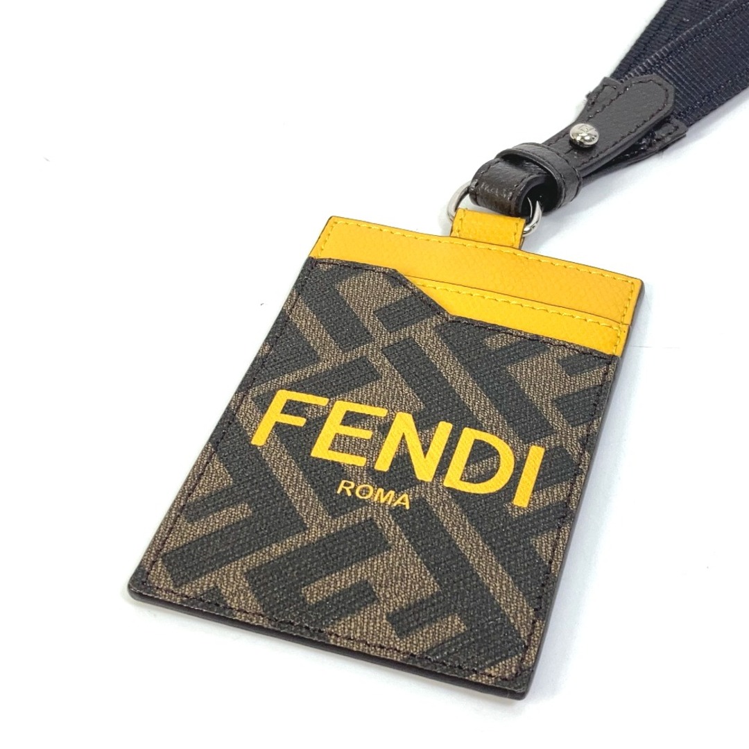 フェンディ FENDI ロゴ ズッカ 7M0335 FENDICARD HOLDER WITH STRAP ショルダーストラップ付 パスケース  カードケース レザー ブラウン 未使用