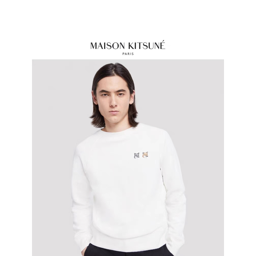 MAISON KITSUNE' - メゾンキツネ MAISON KITSUNE 刺繍ロゴ Lサイズ 白