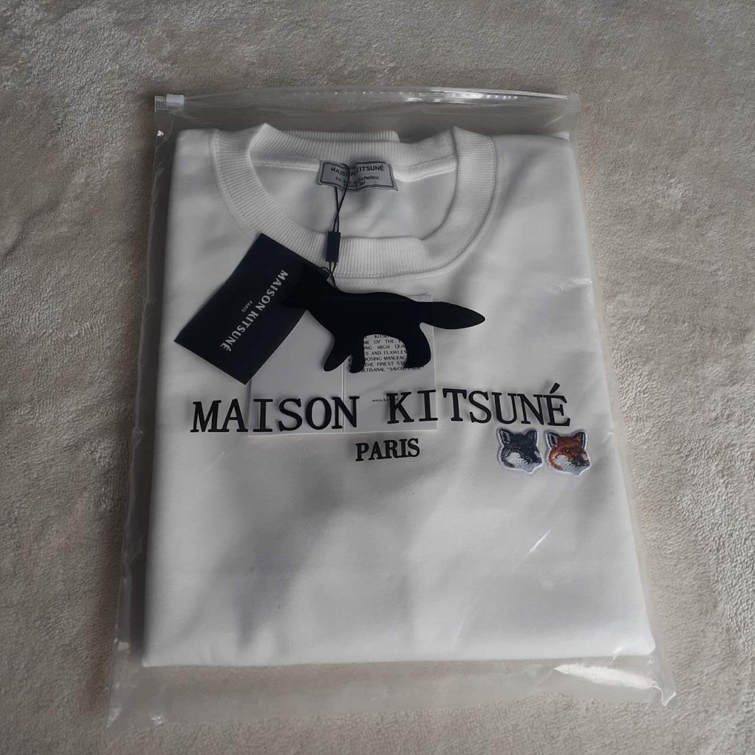 メゾンキツネ MAISON KITSUNE 刺繍ロゴ Lサイズ 白