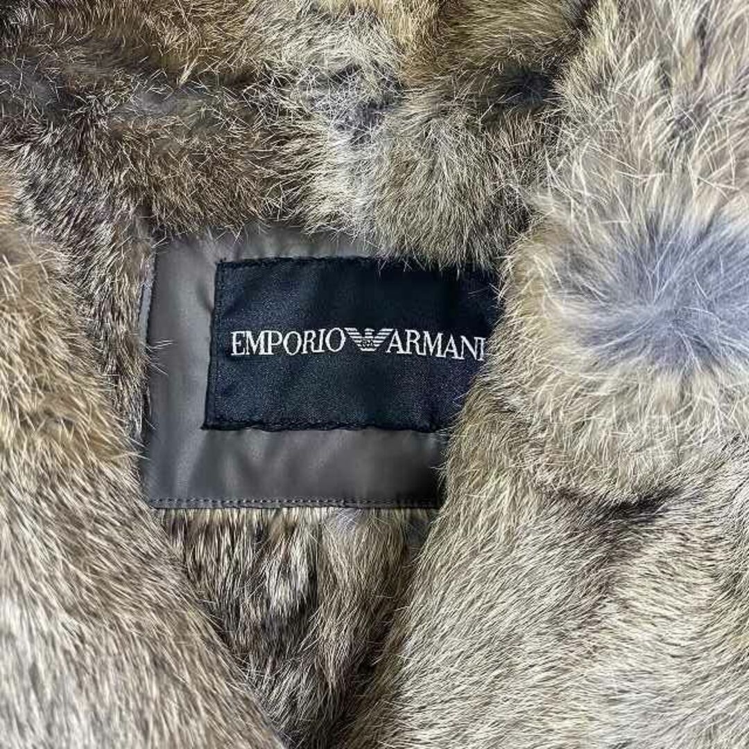 美品！　EMPORIO ARMANI 毛皮　ブルゾン　光沢　Ａライン