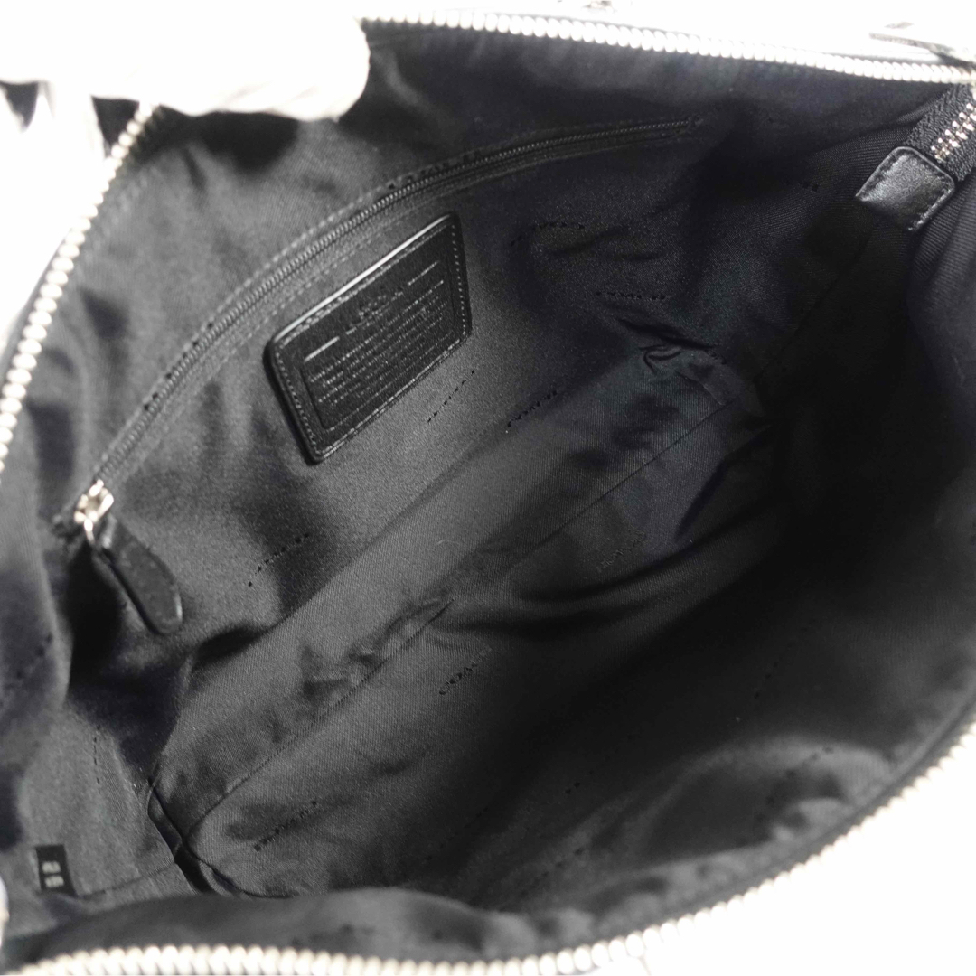 【美品】コーチ シグネチャー ハンドバッグ ショルダー 黒 2way PVC