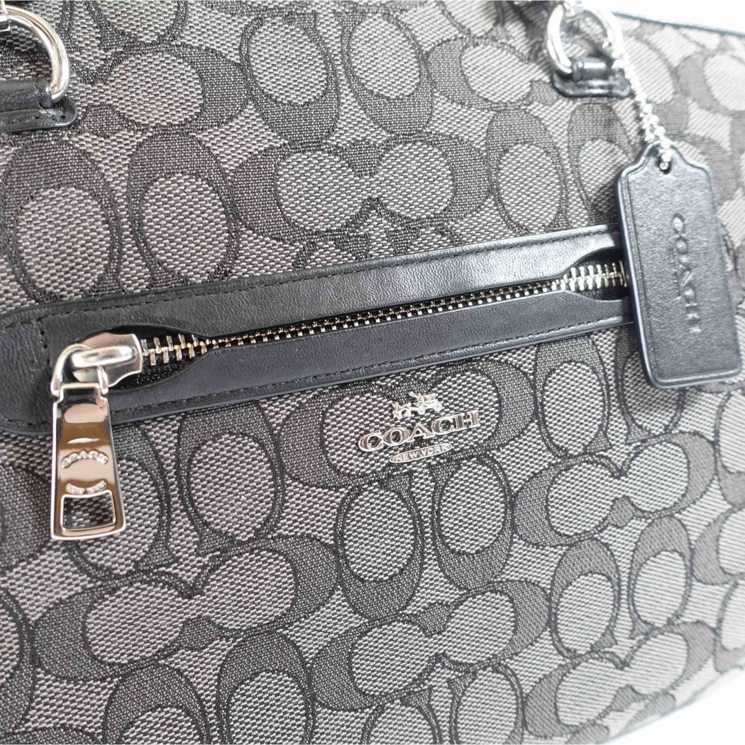 COACH - 【美品】コーチ シグネチャー ハンドバッグ ショルダー 黒