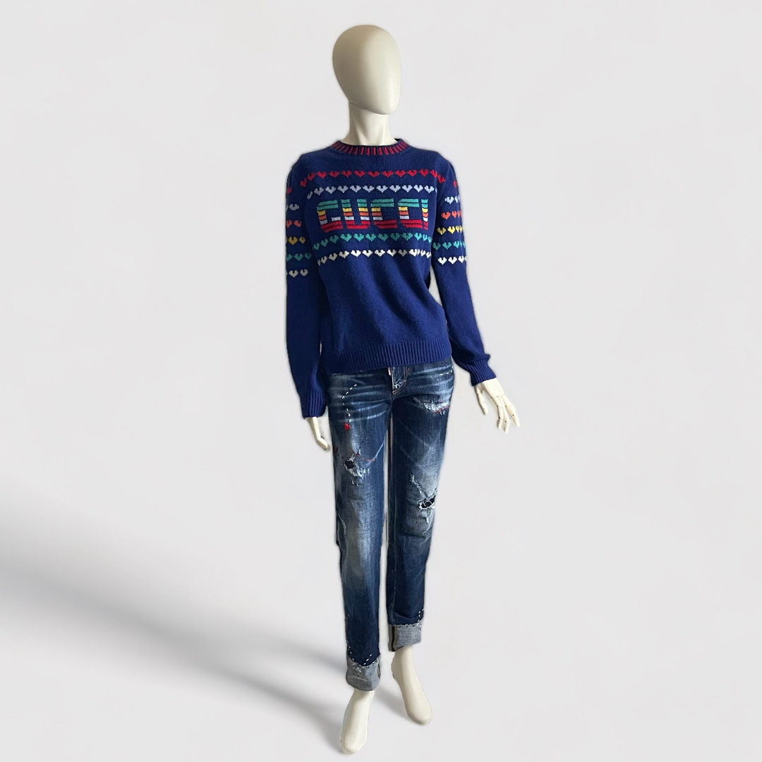 Gucci(グッチ)のGUCCI グッチ セーター ブルー レディース レディースのトップス(ニット/セーター)の商品写真
