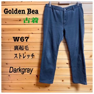 ゴールデンベア(Golden Bear)の古着Golden Beaストレートパンツ ストレッチ 裏起毛 ダークグレーW67(カジュアルパンツ)