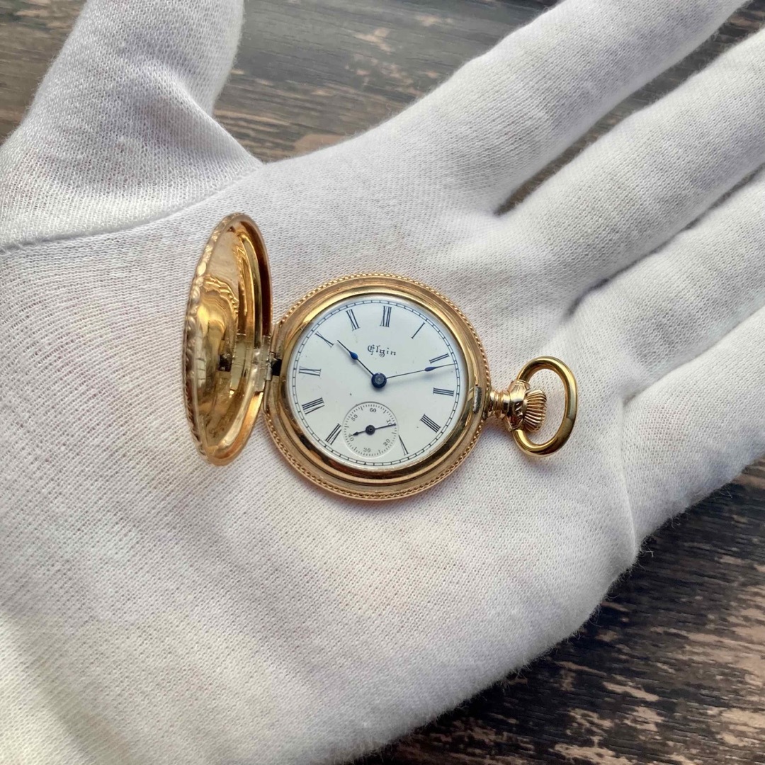 ELGIN - 【動作品】エルジン ELGIN アンティーク 懐中時計 1880年代 手 