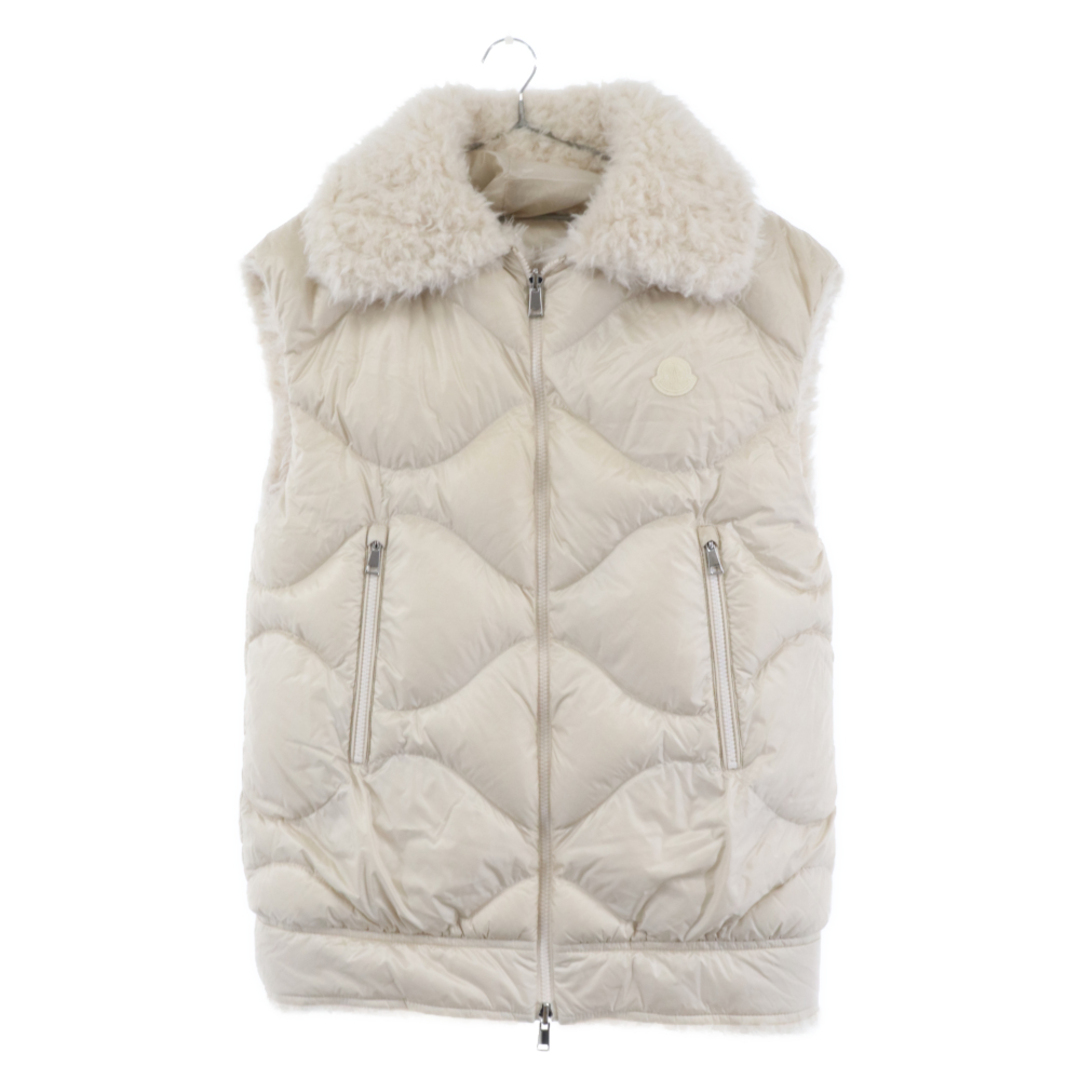 MONCLER(モンクレール)のMONCLER モンクレール 22AW ACHARD VEST アチャード フェイクファー ナイロンリバーシブル ダウンベスト アウター ホワイト H20931A00023 899PE レディースのジャケット/アウター(ダウンベスト)の商品写真