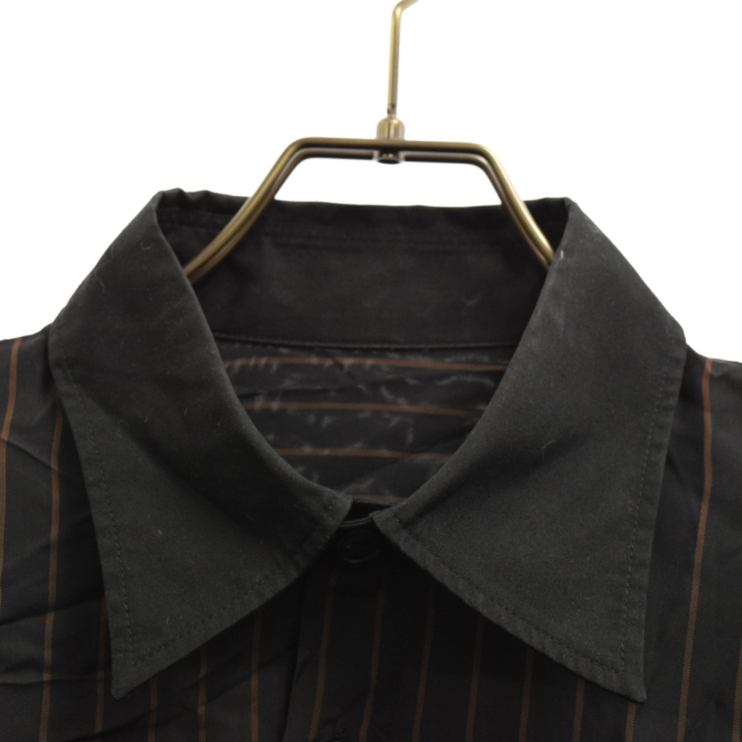 Yohji Yamamoto POUR HOMME ヨウジヤマモト プールオム 18SS Striped Cupro Staff Shirt バックロゴスタッフシャツ ブラック HW-B08-201