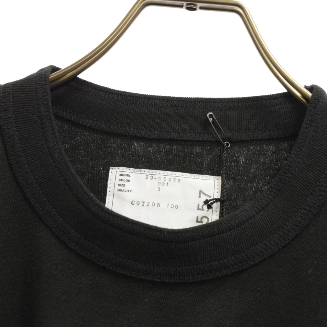 Sacai サカイ Carhartt WIP T-shirt カーハート ロゴパッチ付き クルーネック 半袖Tシャツ ブラック 23-0557S