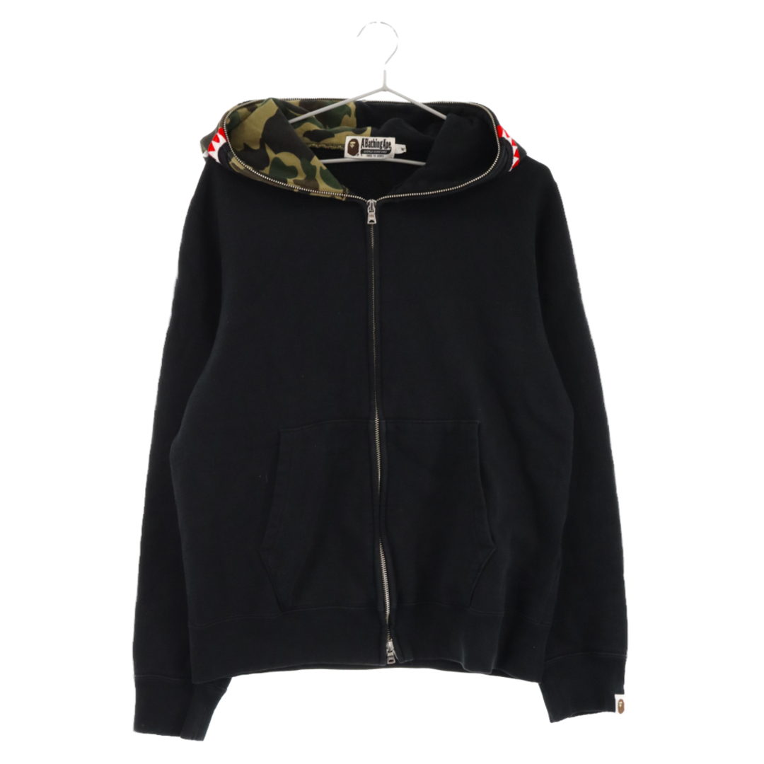 A BATHING APE アベイシングエイプ SHARK FULL ZIP HOODIE シャークフルジップパーカー フーディ 1870-115-048 ブラック