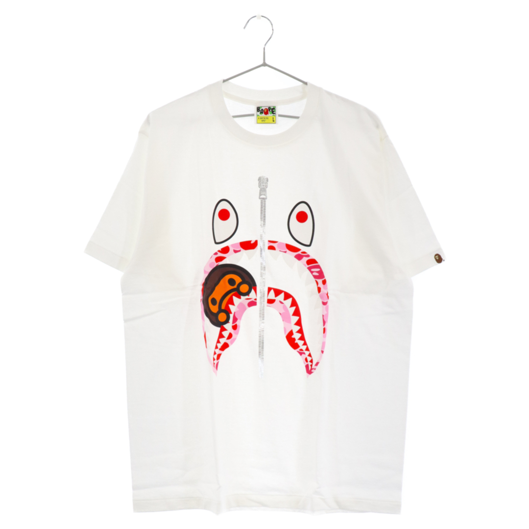 A BATHING APE アベイシングエイプ CAMO MILO SHARK TEE マイロ カモ シャーク半袖Tシャツ ホワイト 2C70110022のサムネイル