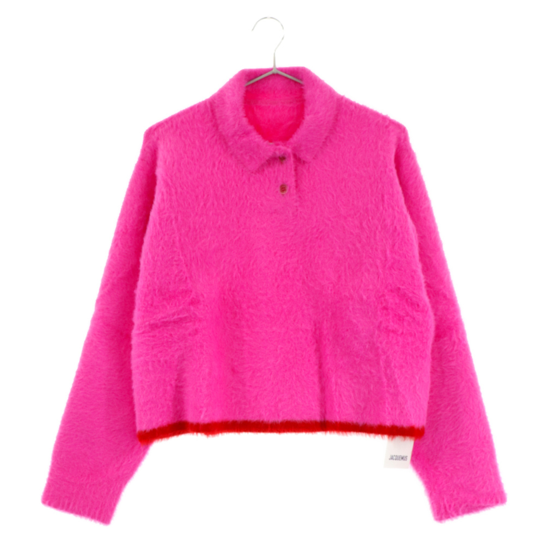 JACQUEMUS ジャックムー PINK LE POLO NEVE JUMPER 裾ライン シャギーニット ポロセーター レディース ピンク 213KN601-2390430