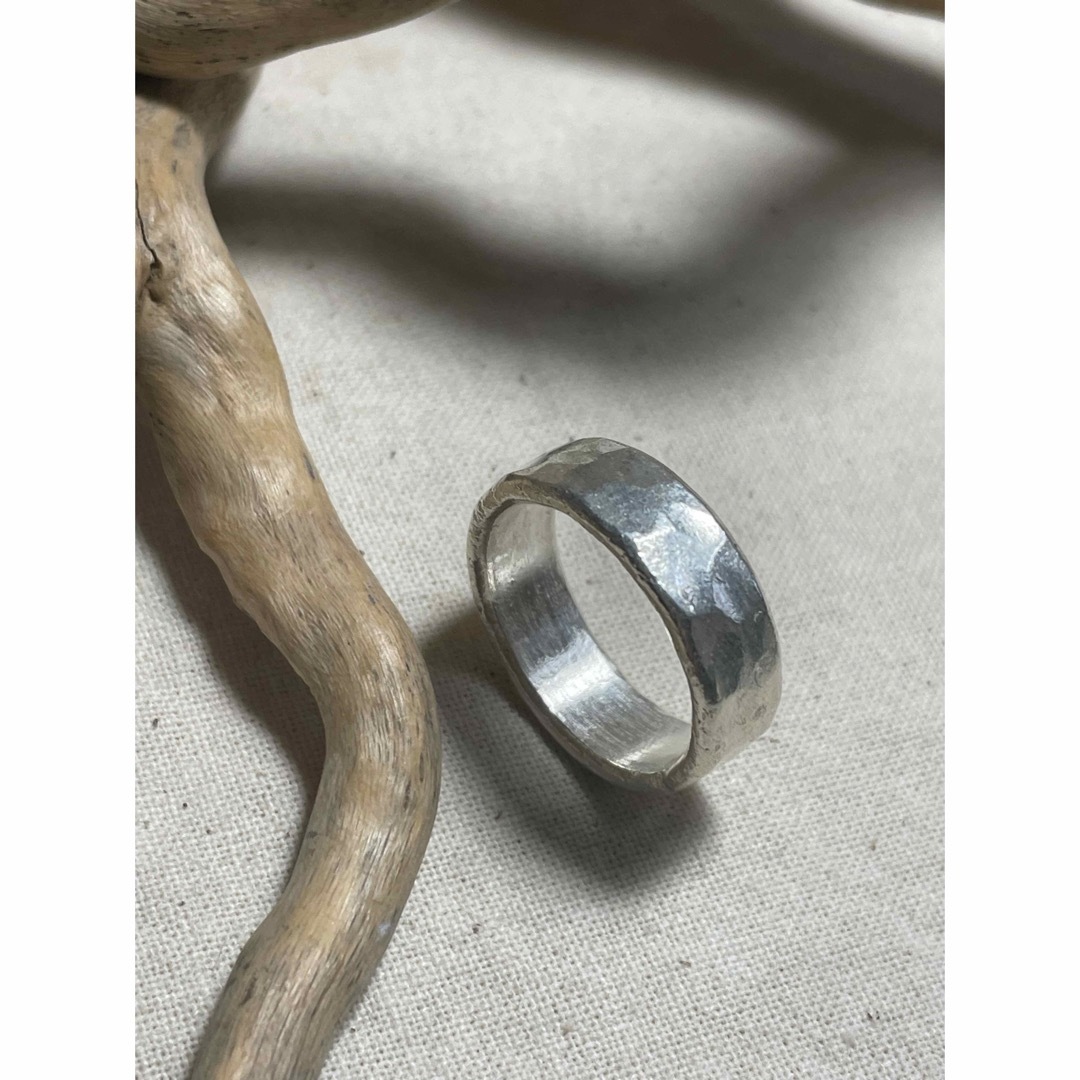 Karen silver槌目模様カレン族ハンドメイド　高純度シルバー15号Rc3 メンズのアクセサリー(リング(指輪))の商品写真