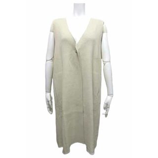 イッセイミヤケ(ISSEY MIYAKE)の【中古】ISSEY MIYAKE イッセイミヤケ　トップス 　レディース ロングベスト ベージュ コットン混 サイズ2(その他)