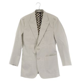 ドルチェアンドガッバーナ(DOLCE&GABBANA)のDOLCE & GABBANA ドルチェアンドガッバーナ Plain Straight Jacket G2GI0T ダブルテーラードジャケット ライトグレー 裏地猫柄 ブレーザー(テーラードジャケット)