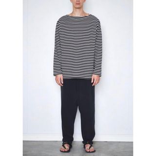 コモリ(COMOLI)のcomoli コモリ 18ss ボーダーボートネックsize3(Tシャツ/カットソー(七分/長袖))