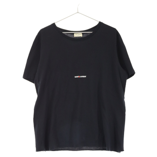 【希少・極美品✨】イヴサンローラン　Tシャツ　半袖　刺繍ロゴ　ブラック　M