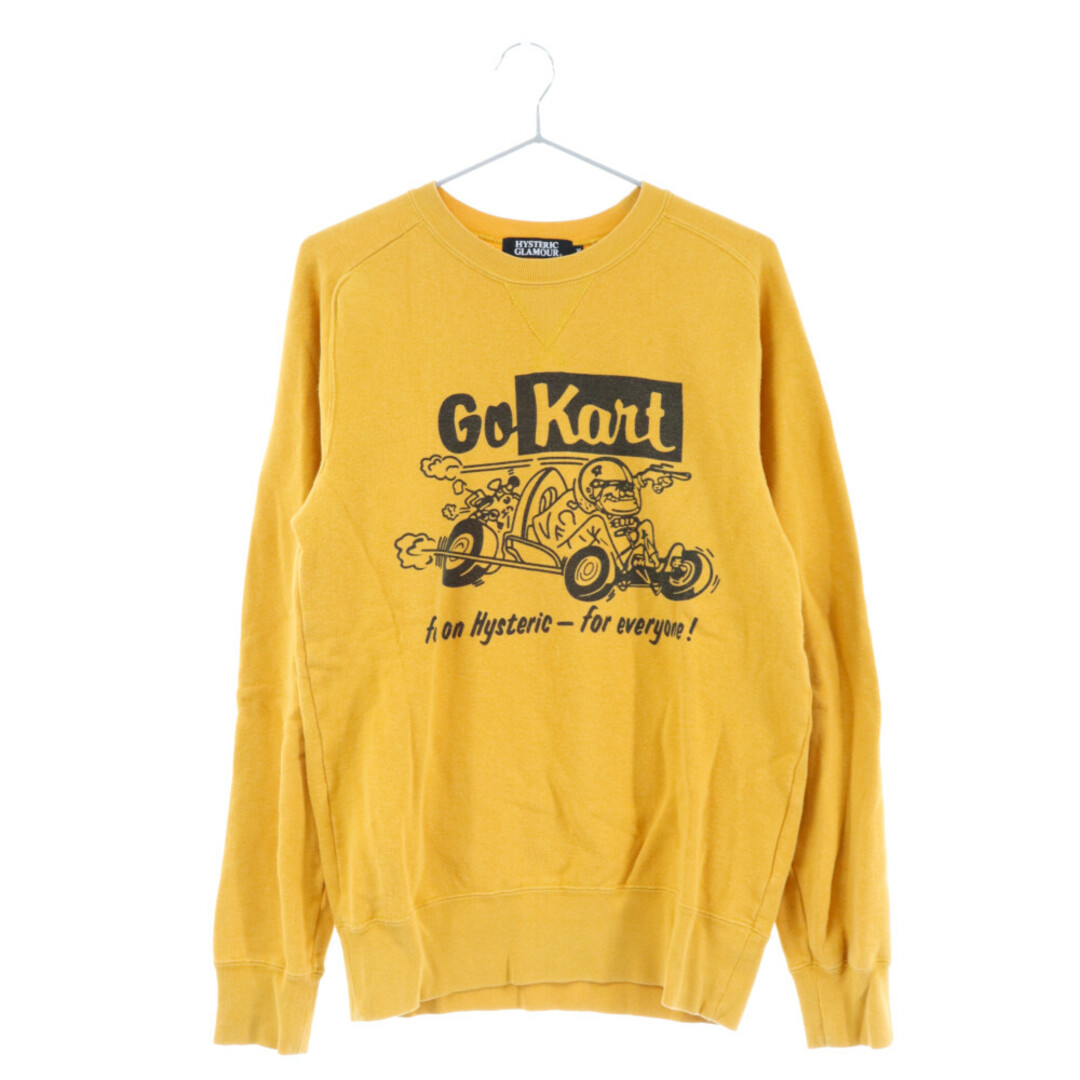 603センチ身幅HYSTERIC GLAMOUR ヒステリックグラマー GO KANT ロゴプリントスウェット トレーナー イエロー 0203CS01