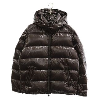 美品□MONCLER/モンクレール REAL MONT 切替デザイン ロゴワッペン WZIP ラムレザー ムートン ダウンジャケット ブラウン系 1 正規品 希少