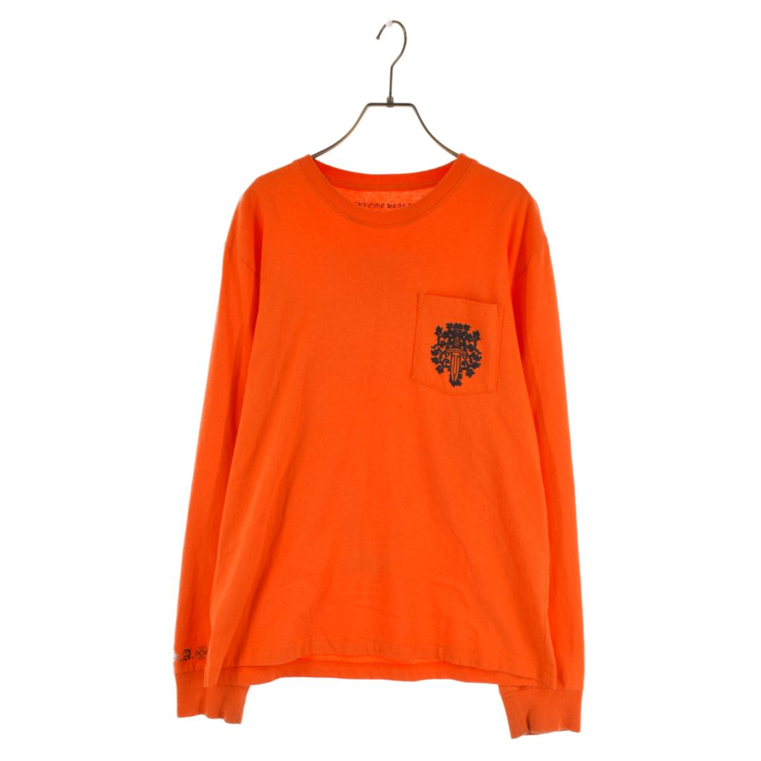 Chrome Hearts(クロムハーツ)のCHROME HEARTS クロムハーツ VINE DGR L/S TEE ヴァインダガー バックプリント 長袖Tシャツ カットソー オレンジ メンズのトップス(Tシャツ/カットソー(七分/長袖))の商品写真