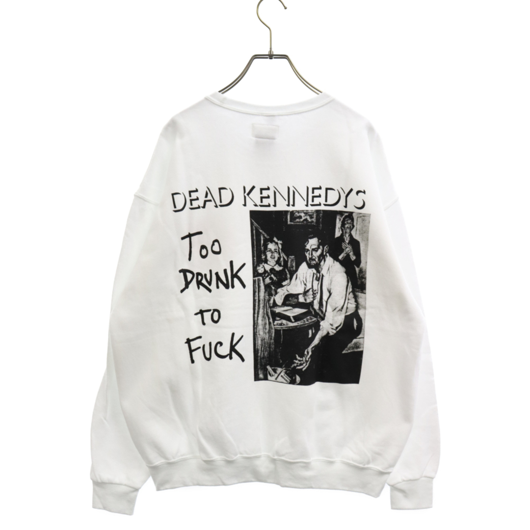 62センチ袖丈WACKO MARIA ワコマリア 23AW DEAD KENNEDYS CREWNECK SWEAT SHIRT デッドケネディーズ プルオーバー クルーネックスウェットシャツ トレーナー ホワイト