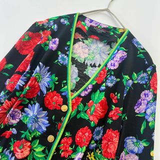 ☆極美品☆ LEONARD 花柄　ボタニカル　長袖ロングTシャツ　トップス