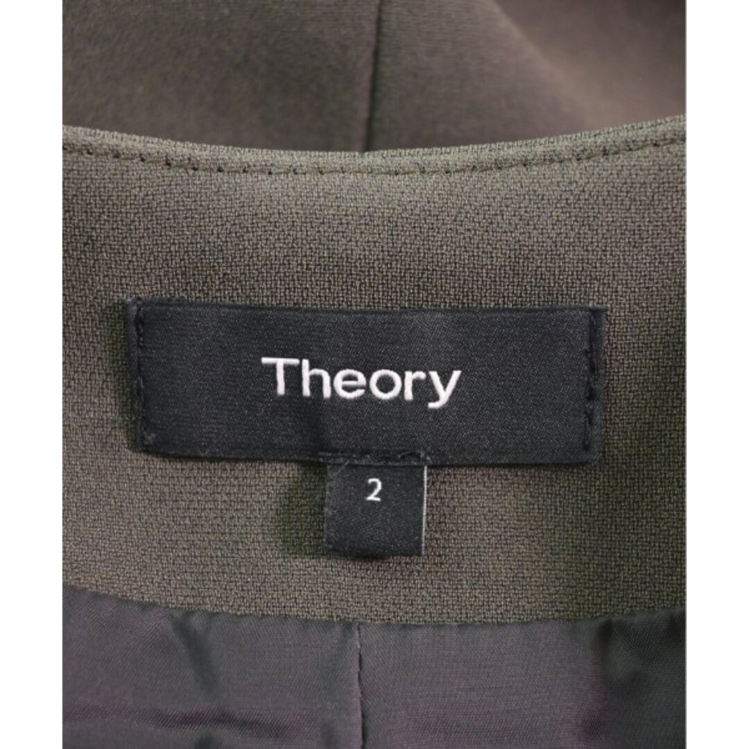 Theory セオリー ノーカラージャケット 2(M位) カーキ 【古着】【中古】