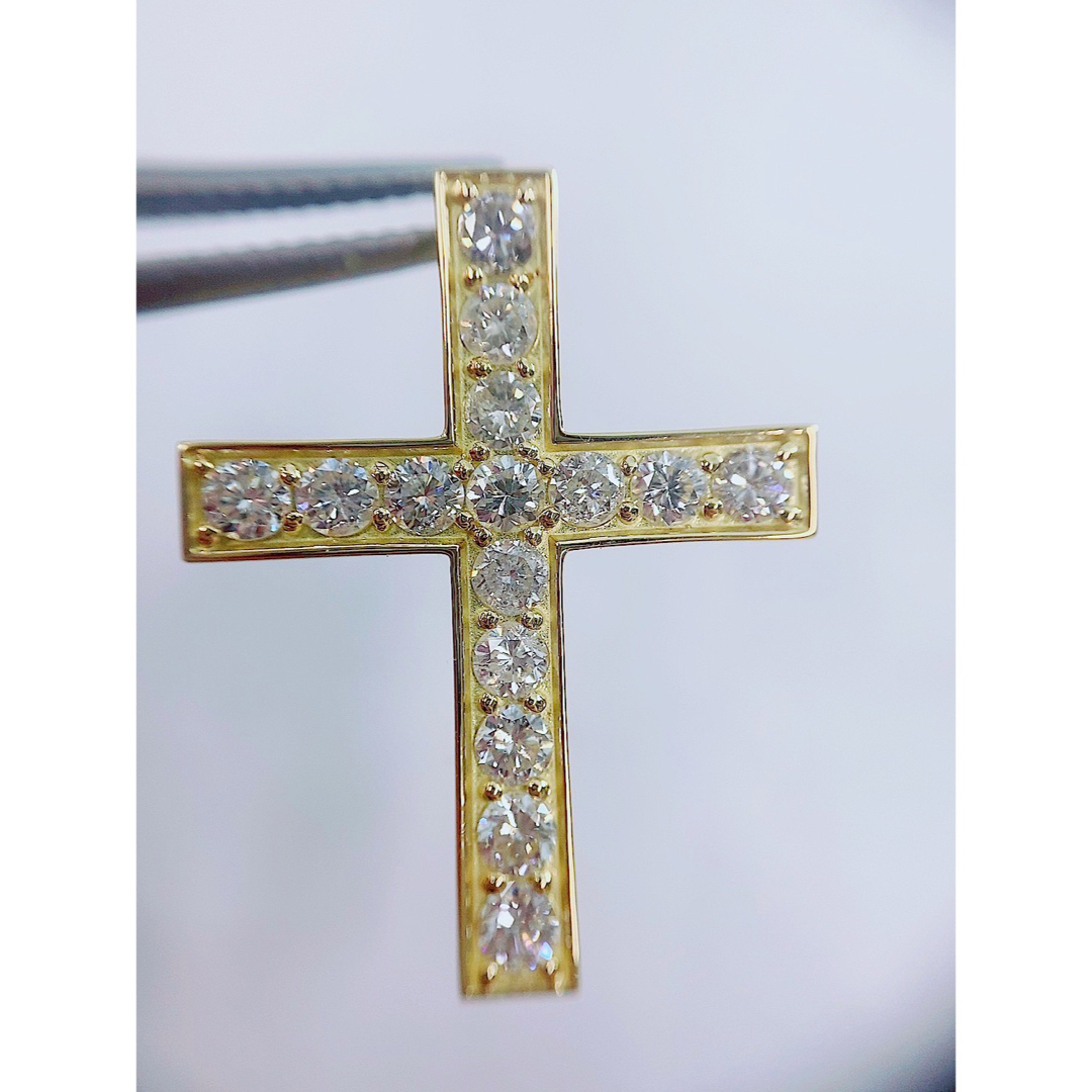 ネックレストップ★1.80ct★✨ダイヤモンドK18クロスネックレスペンダントトップ十字架