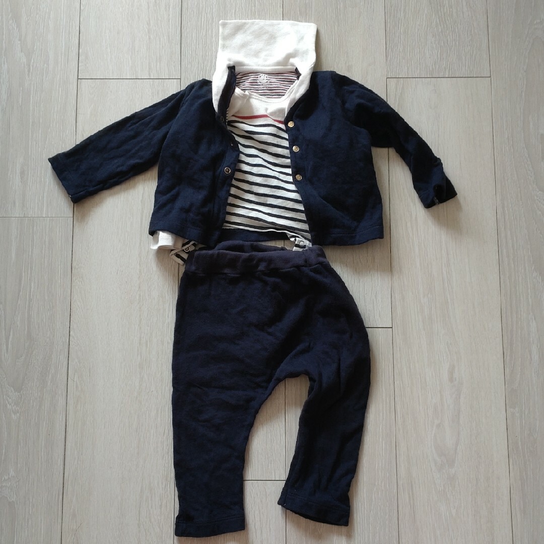 PETIT BATEAU(プチバトー)のプチバトー　74cm セットアップ　マリン キッズ/ベビー/マタニティのベビー服(~85cm)(その他)の商品写真