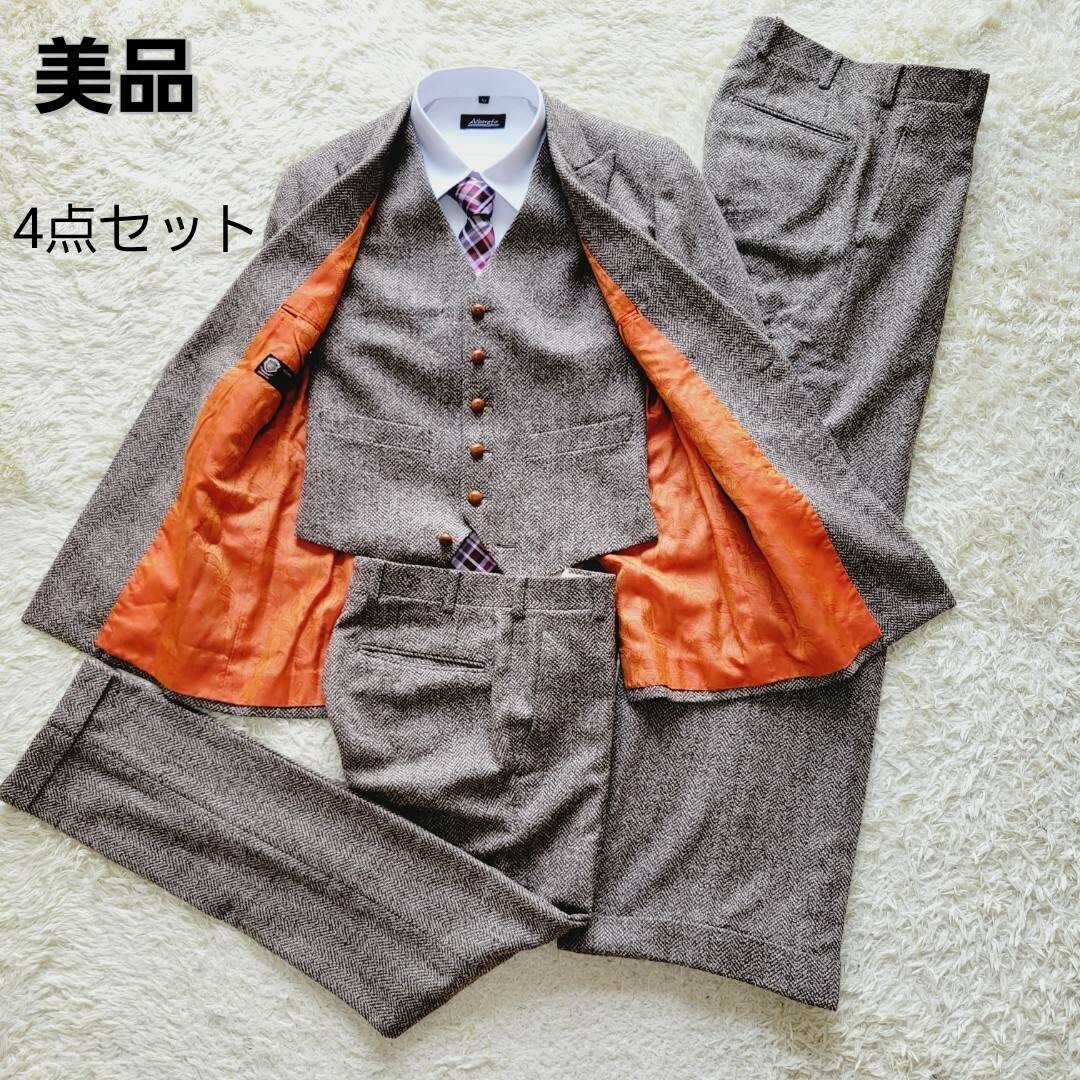 漂う高級感【極美品】4点セット　裏生地ペイズリー　ダブルスーツ　セットアップ