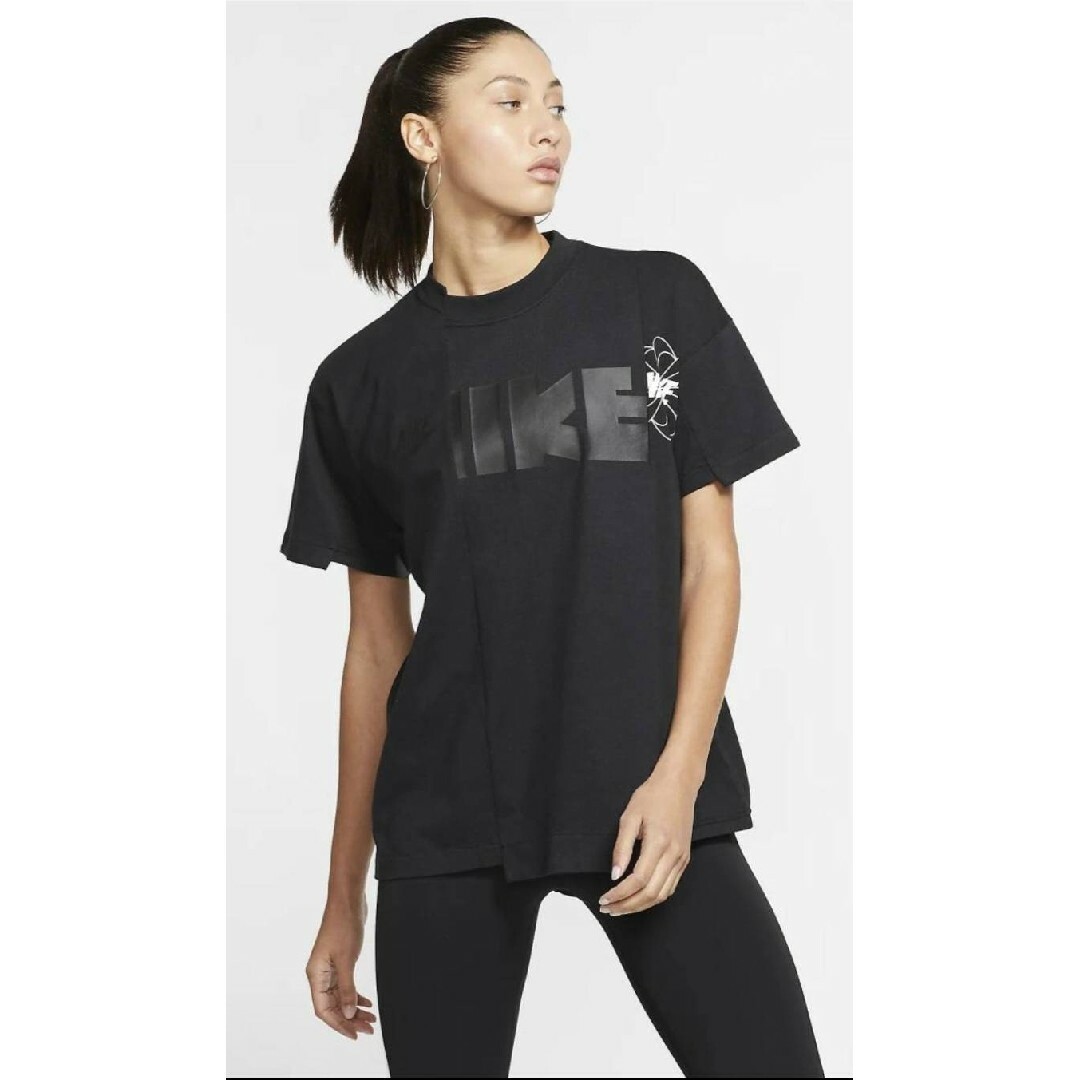 名作【未使用品】NIKE × sacai ハイブリッド 再構築 Tシャツ 黒