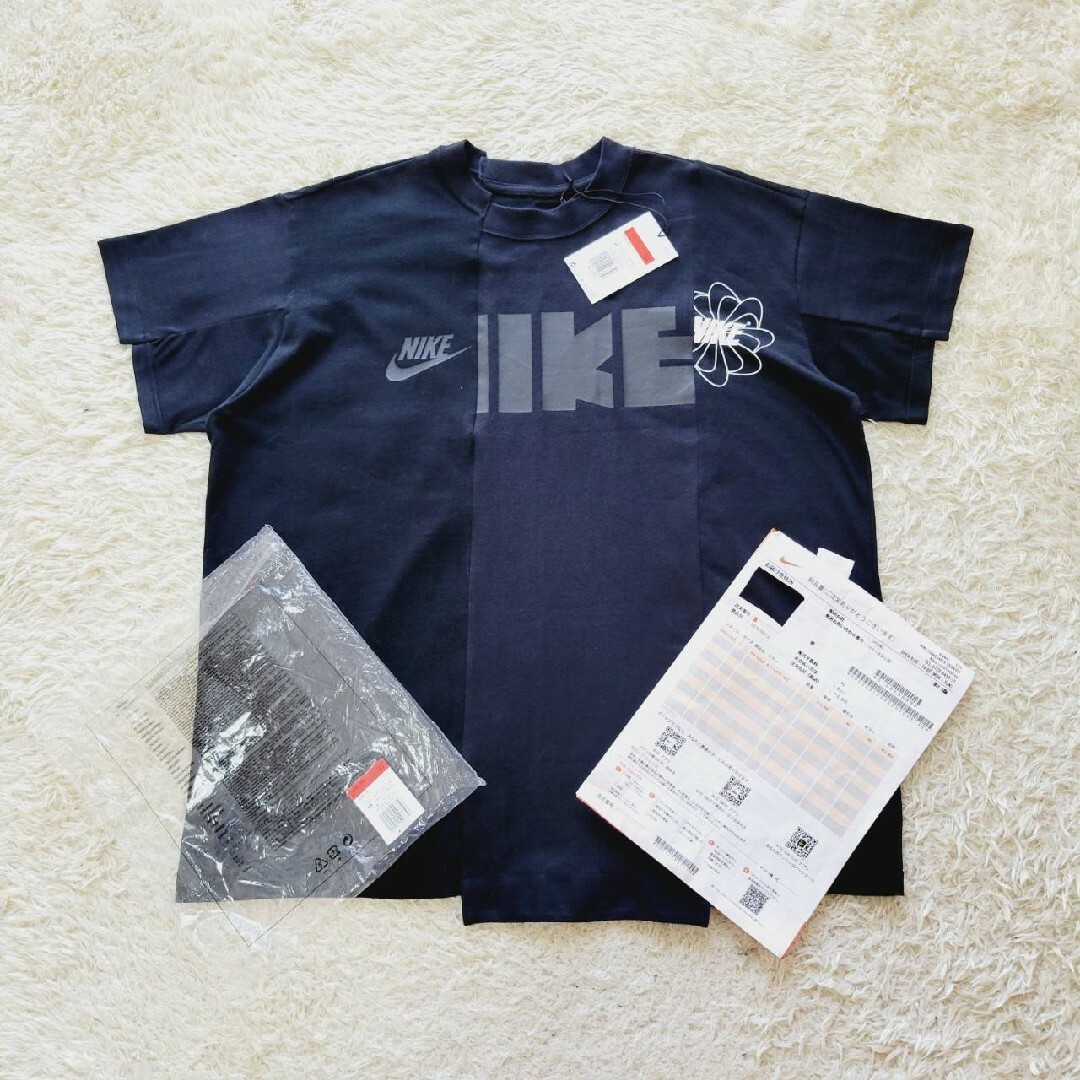 名作【未使用品】NIKE × sacai ハイブリッド 再構築 Tシャツ 黒