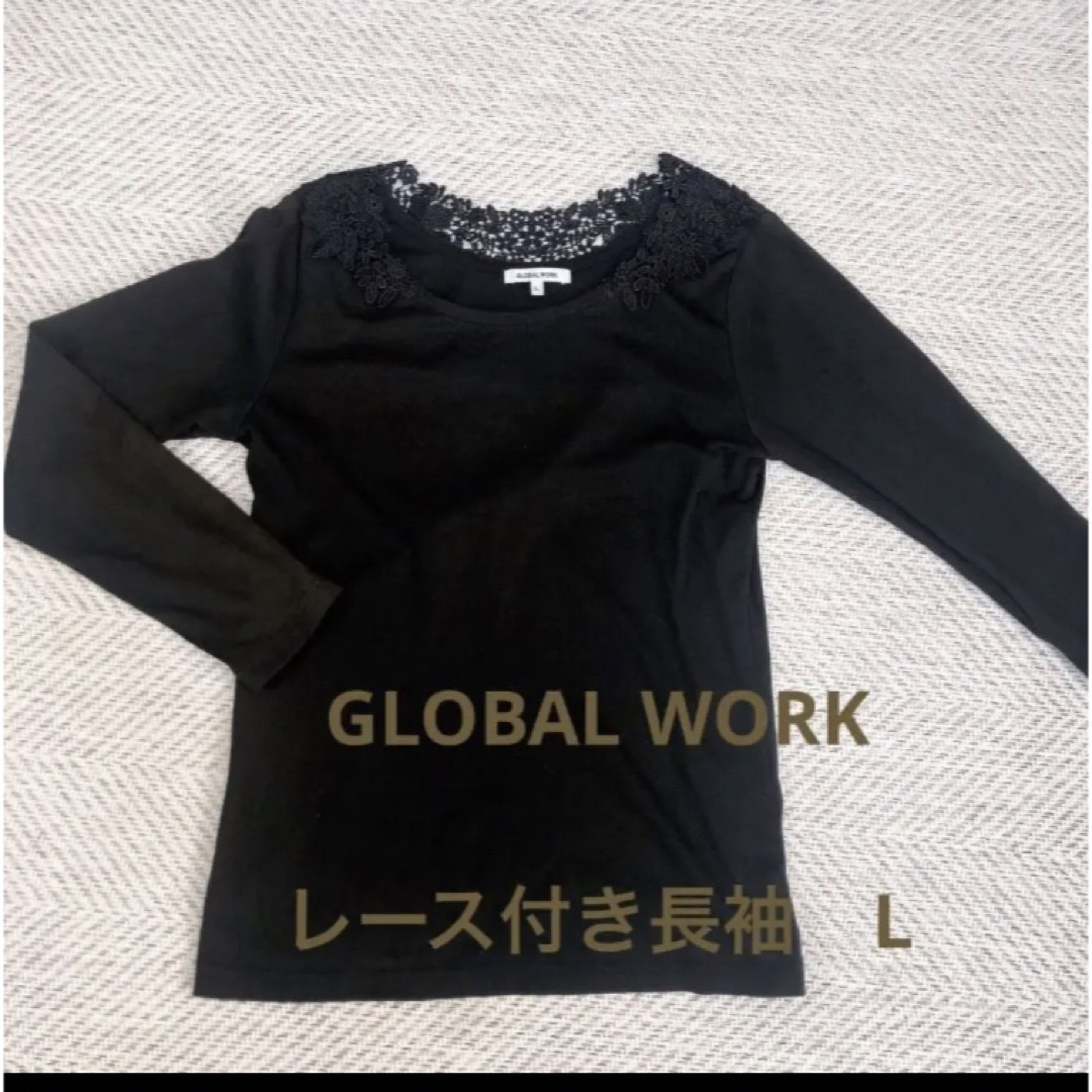 GLOBAL WORK(グローバルワーク)の【GLOBAL WORK】首元　花柄　レース　インナー　長袖　レディース　 レディースのトップス(シャツ/ブラウス(長袖/七分))の商品写真