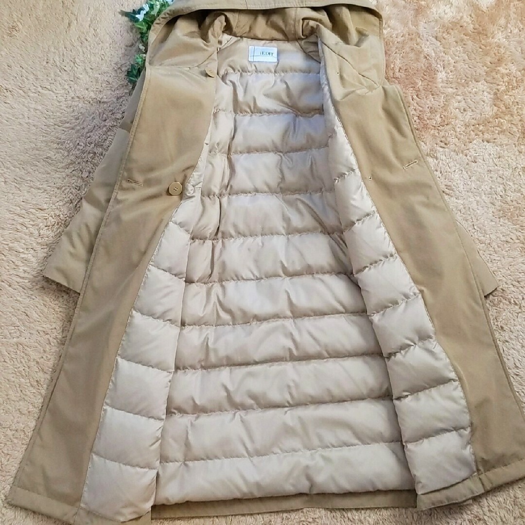 FELISSIMO 未使用級 IEDIT ダウン ロング コート L XL フーデット