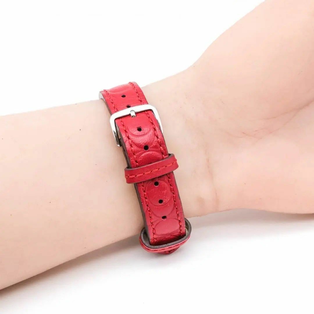COACH(コーチ)の《美品》COACH 腕時計 シルバー レディース シグネチャー レザー g レディースのファッション小物(腕時計)の商品写真