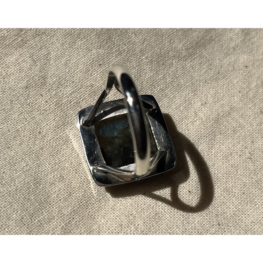 宝石高質天然神秘の石指輪SILVER925sky labradorite21号Q メンズのアクセサリー(リング(指輪))の商品写真