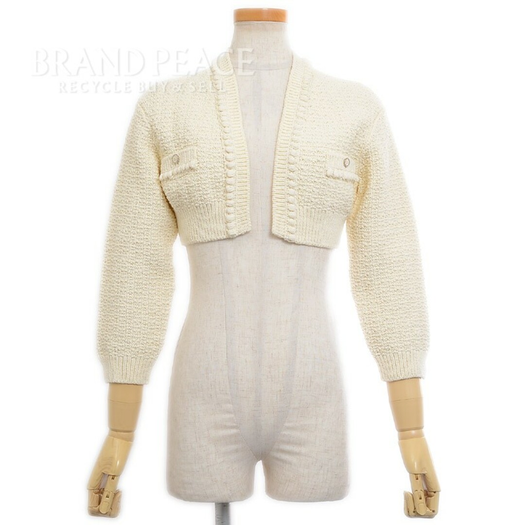 CHANEL - シャネル カーディガン ショート丈 ボレロ アイボリー P72758
