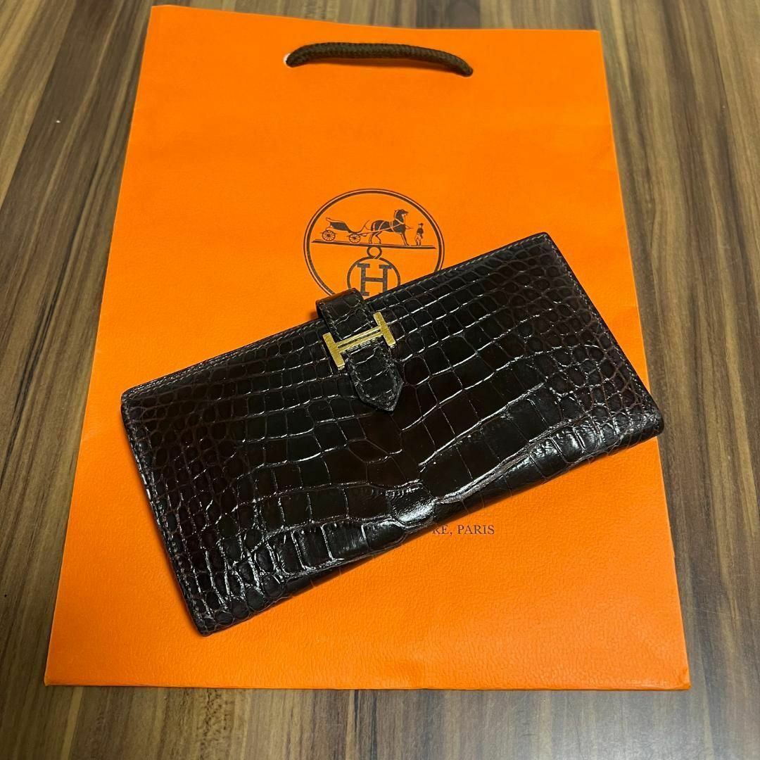 ⭐️美品⭐️HERMES エルメス 財布 ベアン クロコ アリゲーター