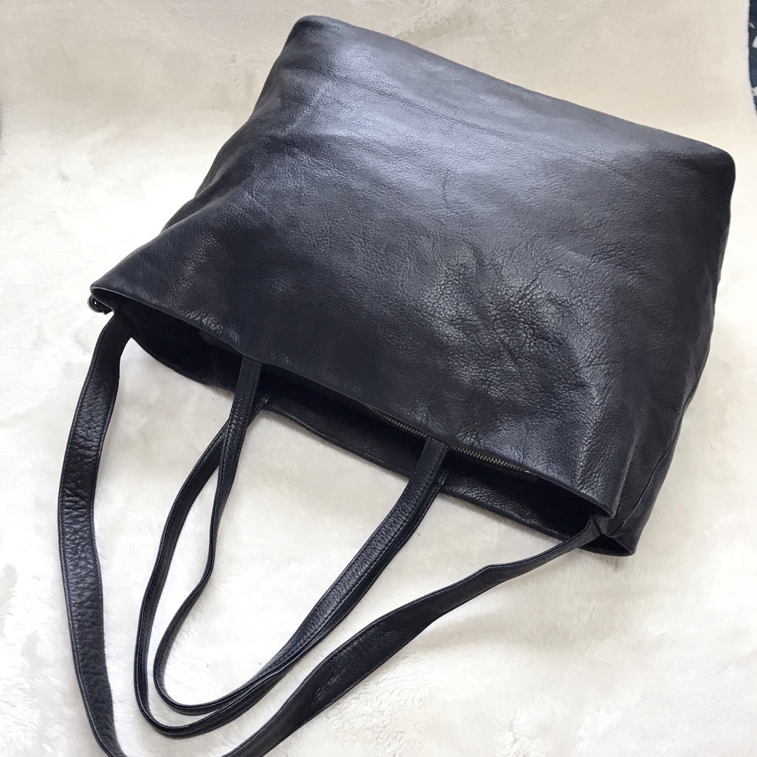 ampersand(アンパサンド)の美品 大容量 Ampersand アンパサンド 2way トートバッグ 黒 本革 レディースのバッグ(トートバッグ)の商品写真