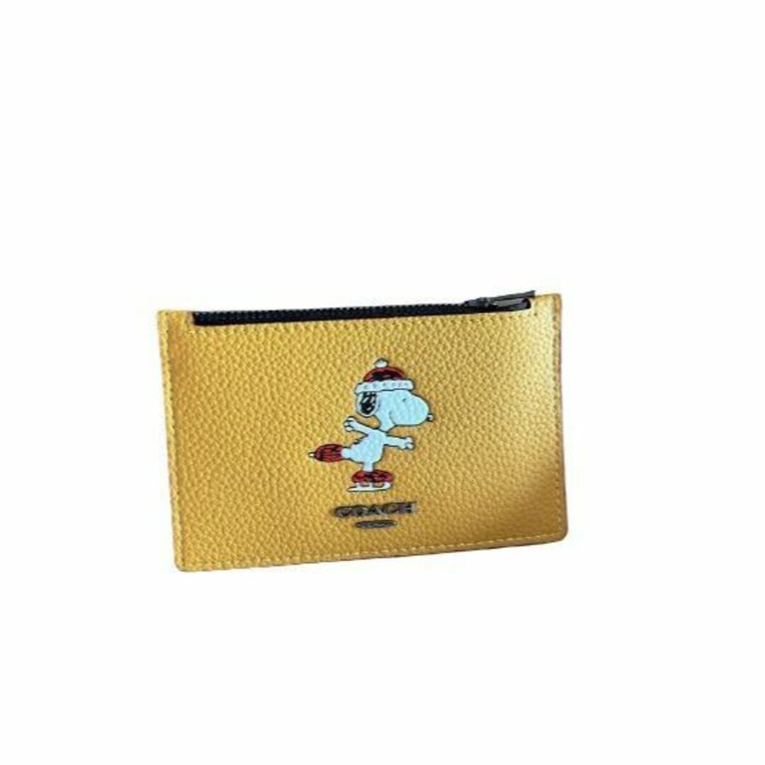 【秋コーデ】✨COACH 小銭入れ財布カードケース スヌーピー イエロー
