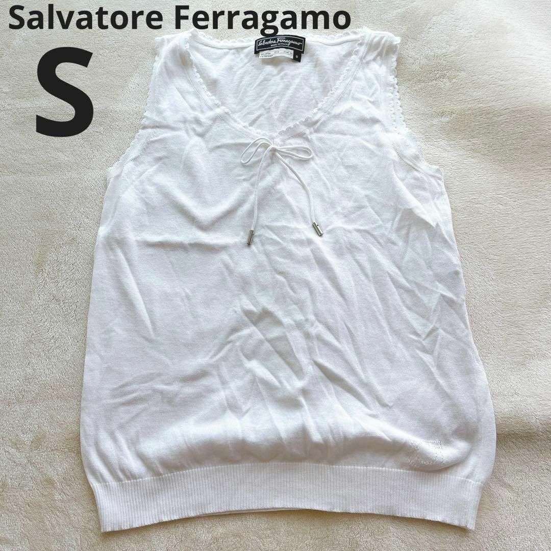 Salvatore Ferragamo(サルヴァトーレフェラガモ)のSalvatore Ferragamo カットソー タンクトップ 袖なし S レディースのトップス(Tシャツ(半袖/袖なし))の商品写真