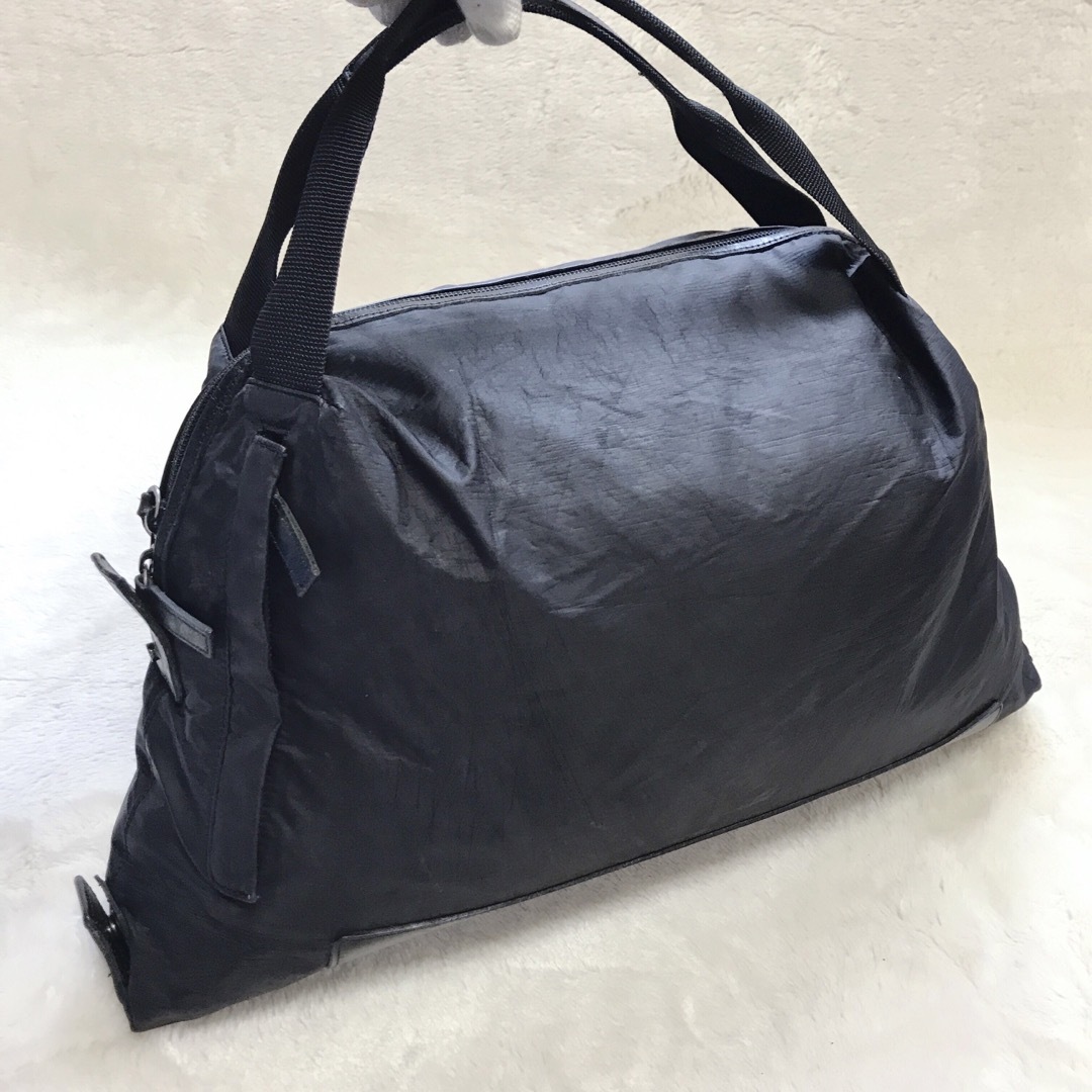 希少 ISSEYMIYAKE ハンドバッグ トートバッグ ナイロン レザー 黒