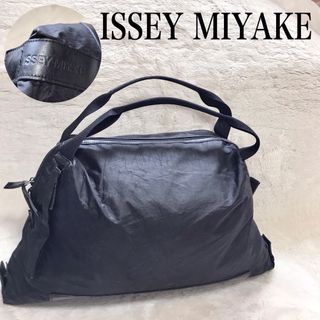 希少 ISSEYMIYAKE ハンドバッグ トートバッグ ナイロン レザー 黒