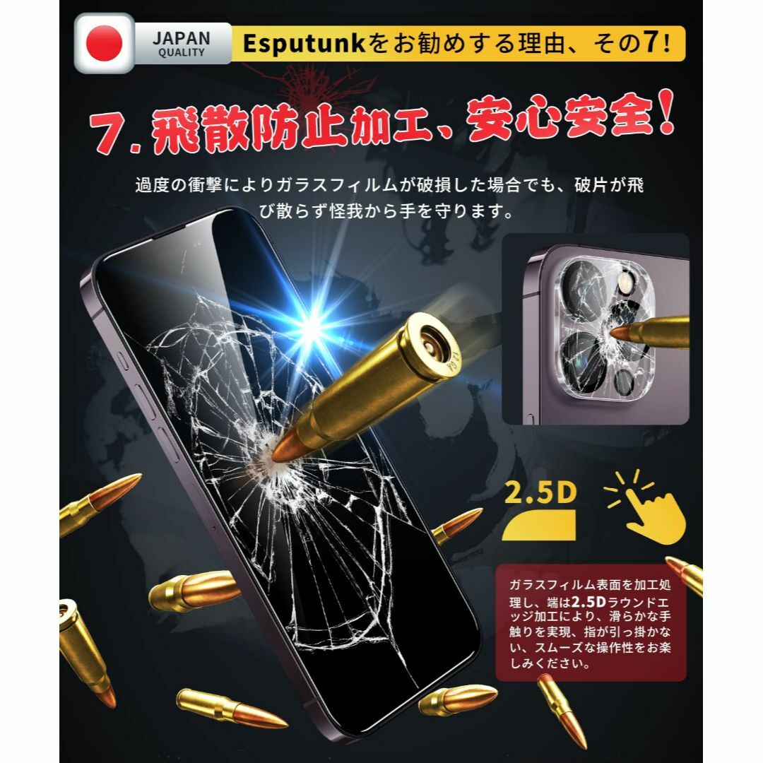 Esputunk iPhone14 Plus ガラスフィルム iPhone14